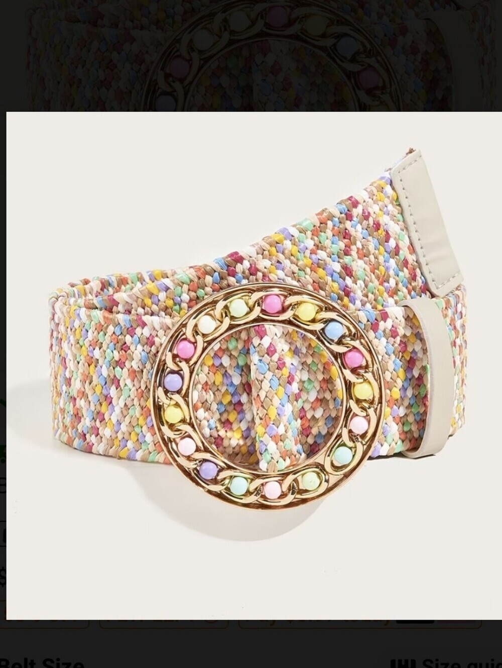 Chic Colorful Boho Staw Buckle Belt